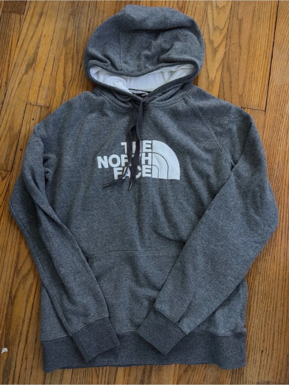 The North Face Gray Hooded Pullover with White Logo
